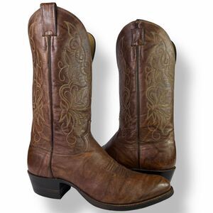 Justin Boots Style 1652 Men’s Vintage Brown Leather Western Cowboy Boots 9.5 D